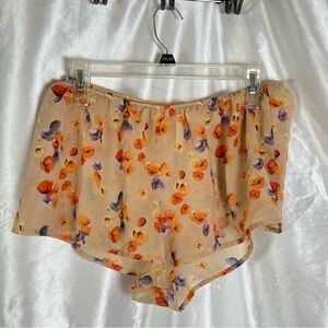 Stars Above Yellow Floral Sheer Lounge Shorts Cottage Luxe Boho Sleepwear Large